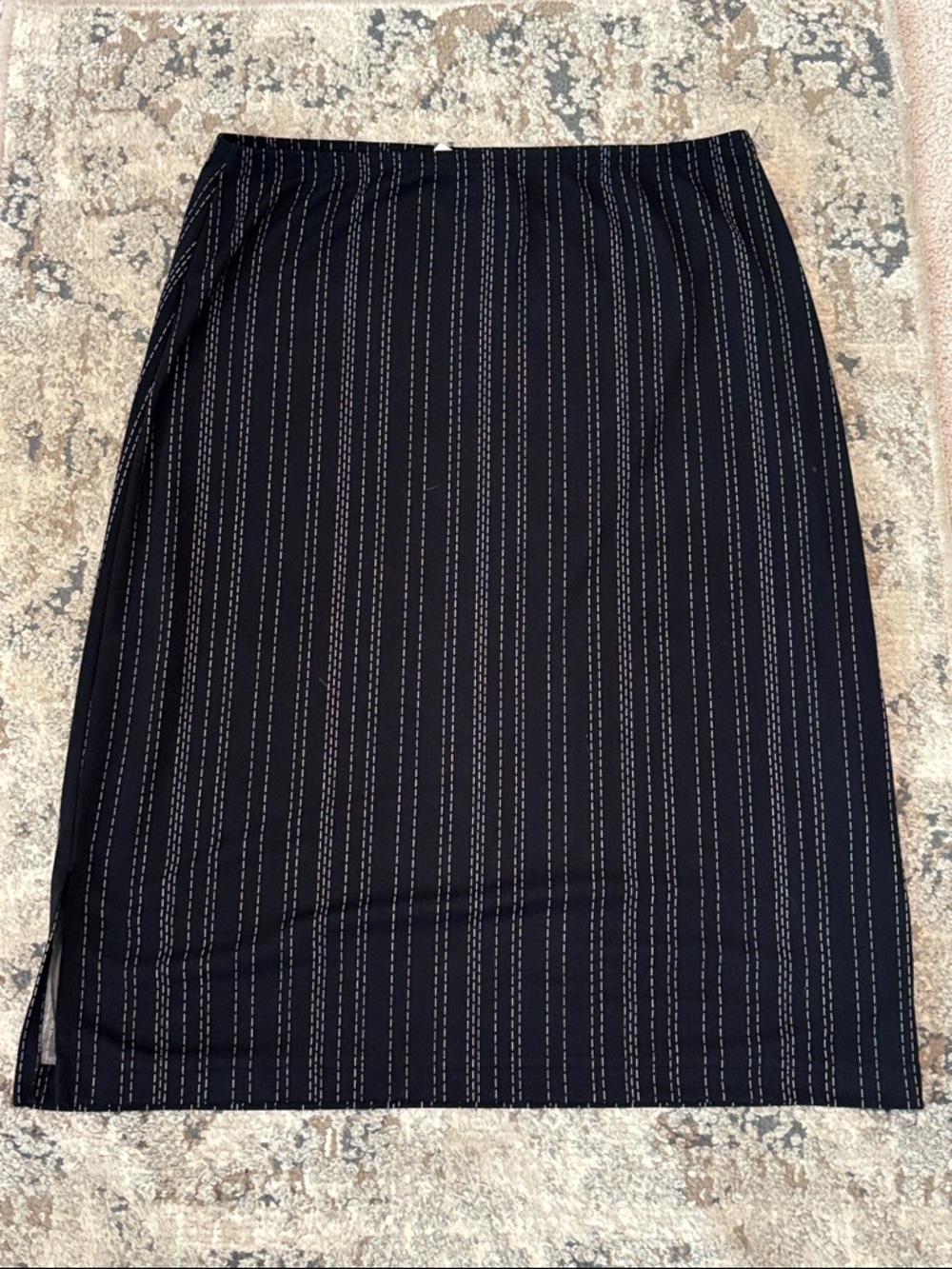 Merona Black Pinstripe Pencil Skirt with Side Slit